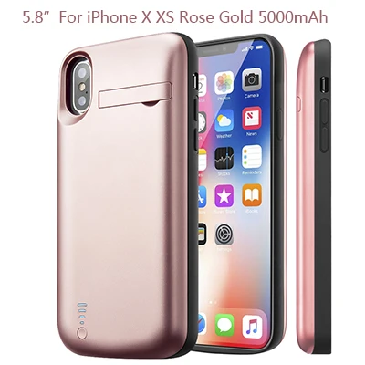 5.8 Rose Gold 50 шт./партия BRSUANG 5000-8000 мАч Внешнее зарядное устройство чехол Зарядное устройство Задний зажим Powerbank для iPhone XS MAX X XR 8 7 Plus 6 S Plus - Цвет: 5.8 Rose Gold