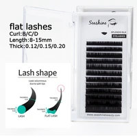 seashine soft ellipse lashes extensions handmade lashes 8 15mm korean silk eyelashes cashmere eye lash flat lashes