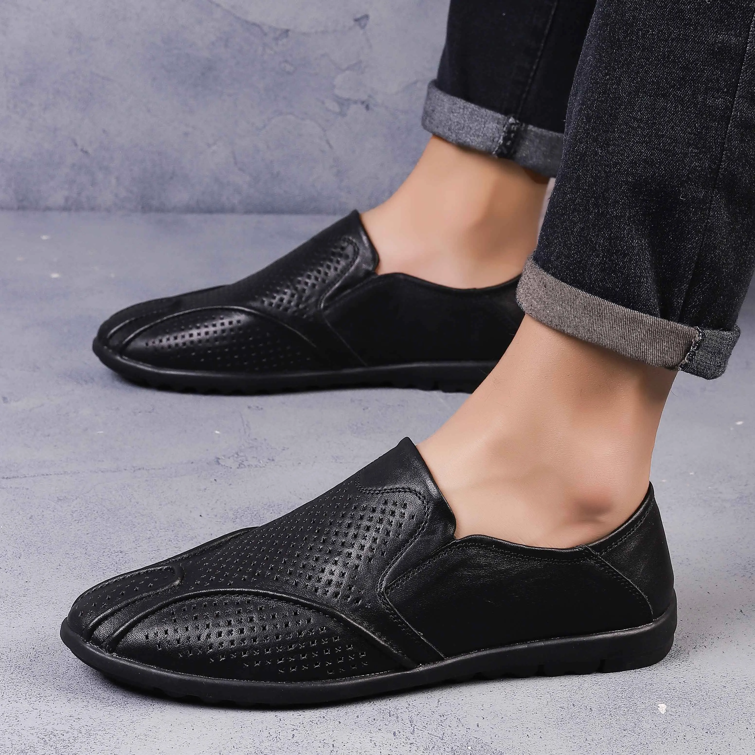Модные мужские туфли из натуральной кожи Сезон весна-осень Повседневная обувь
