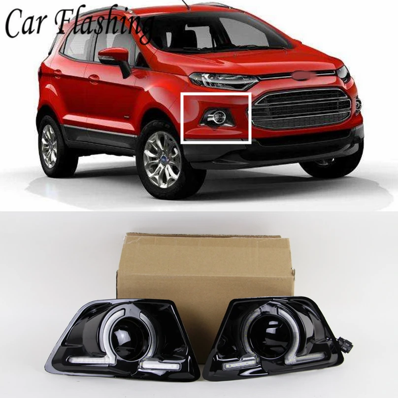 Автомобильный мигающий стиль для Ford Ecosport 2013 светодиодный DRL Дневной ходовой светильник Дневной светильник водонепроницаемый сигнальный стильный светильник