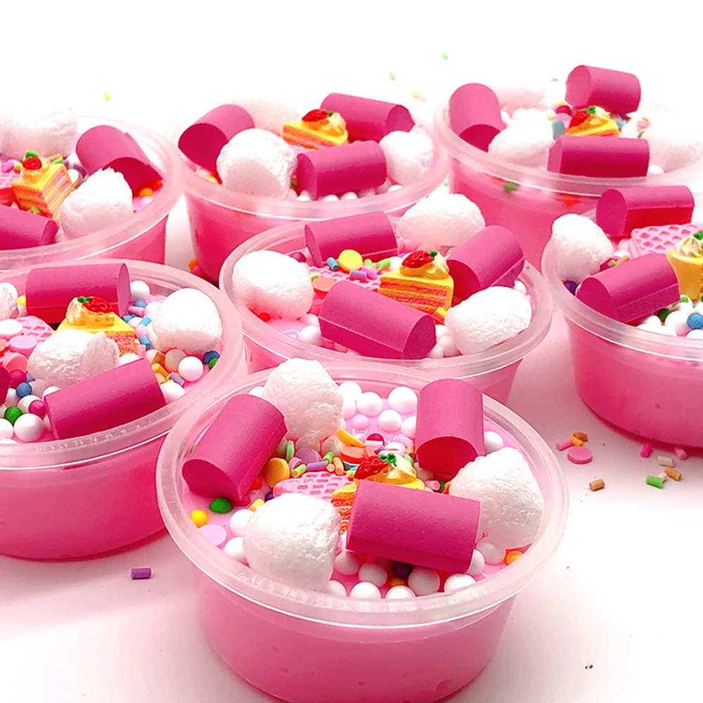 

120ml 60ml DIY Soft Lollipop Pink Slime Toys for Kids Rubber Lizun Slime Antistress Toys Dynamic Sand for Squeeze Toys