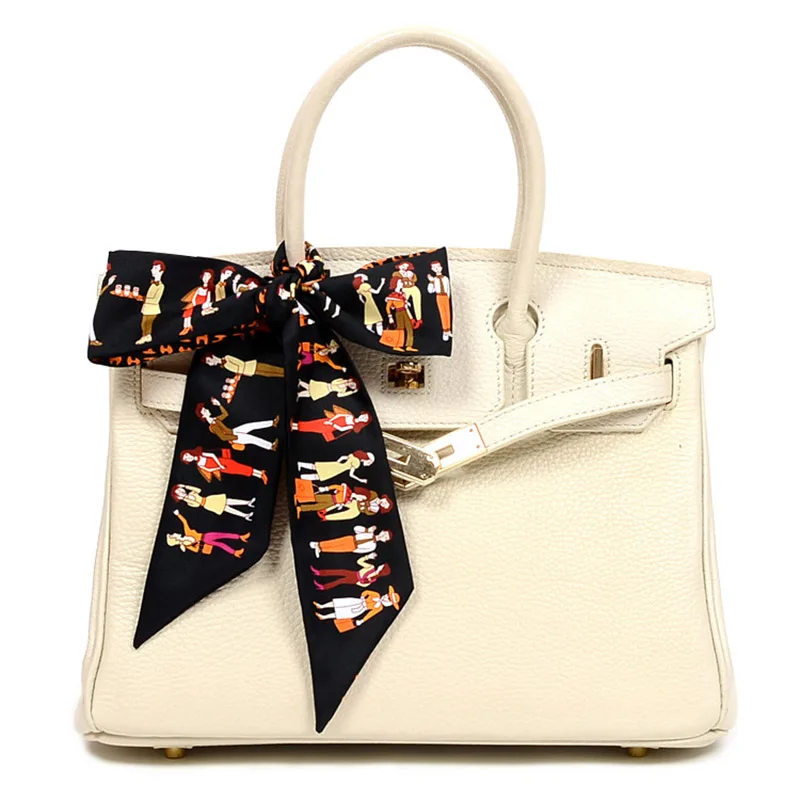 

New Fashion Silk Scarf For Women Cute Cartoon Printed Chiffon Headscarf Bag Scarf Bandage Headband Hairscarf Foulard Femme