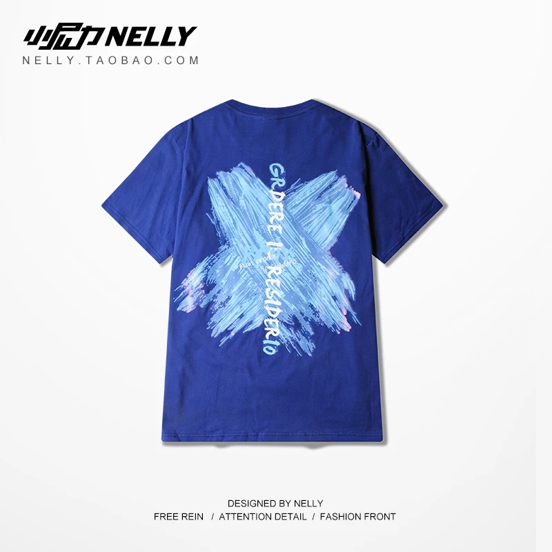 NELLY 2019 летняя футболка в стиле хип хоп с принтом граффити и короткими рукавами