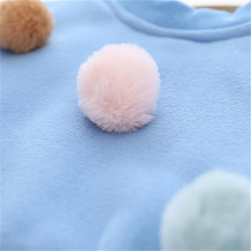 Одежда для маленьких девочек однотонный пуловер с длинными рукавами и круглым