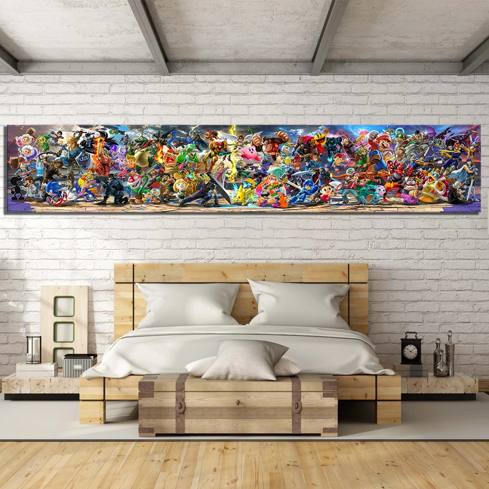 1 шт. Новейшая игра Super Smash Bros художественный постер картины Smash Brothers мультфильм Настенная картина холст живопись для дома Декор