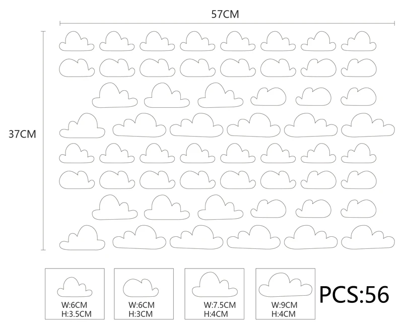 Настенные наклейки сделай сам в виде белого облака детская комната спальни