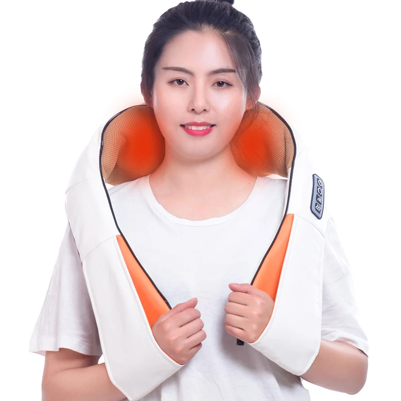 massager white 4 Электрический роликовый массажер для шеи для боли в спине шиацу, инфракрасная лампа, массажная подушка Gua Sha, продукты для ухода за телом, релаксация - Цвет: massager white 4