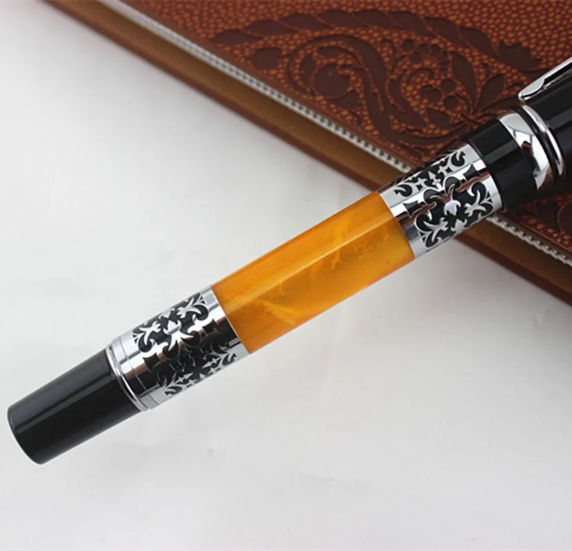 Мраморная Ручка роллер Celluloid с плавным пополнением ручка для письма оранжевым