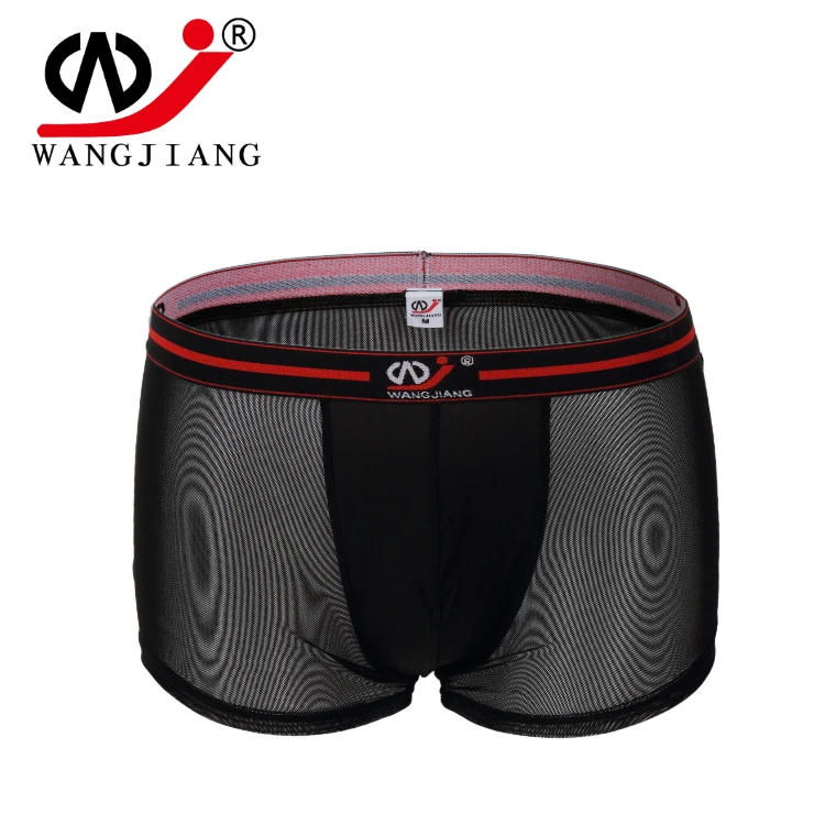 C men's underwear elastic nylon thin silky transparent low waist pants WJ 1004PJ | Мужская одежда