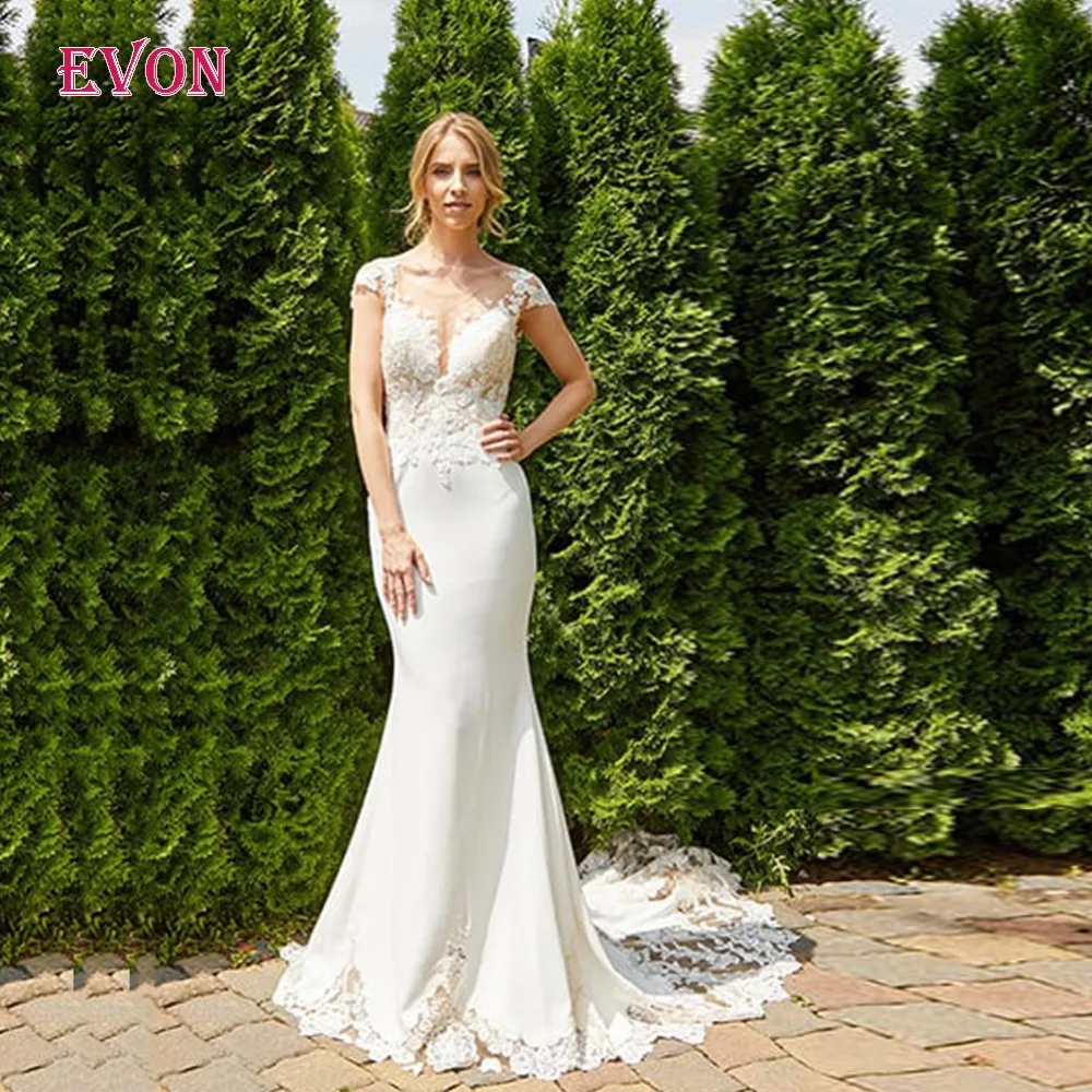 Свадебное платье русалки Vestido De Noiva сексуальное прозрачное кружевное белое цвета