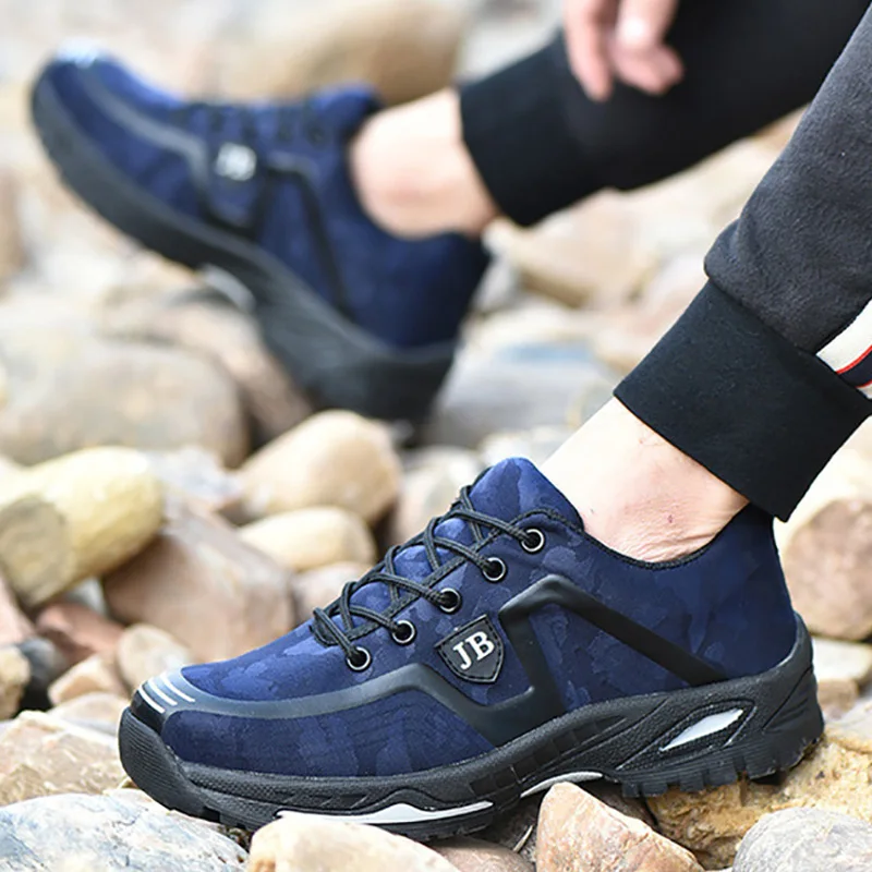 Мужская обувь со стальным носком безопасные рабочие ботинки дышащие с защитой от