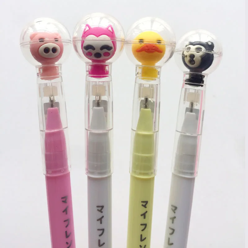 3X Kawaii космические животные лиса для разделывания свиньи, утки гелевая ручка роллербол ручка студенческий канцелярский школьный офисный поставка черные чернила 0,5 мм
