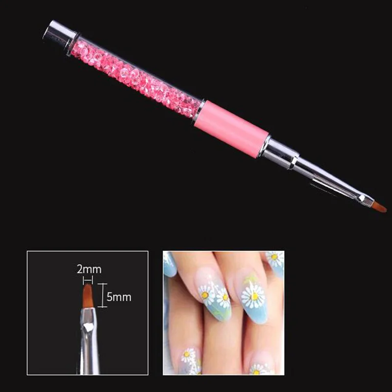 1 шт Кисть для рисования ногтей косой УФ гель ручка цветов 3d Французский маникюр