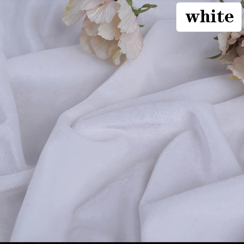 white 160X100 см мягкая бархатная эластичная ткань для платья, юбки, блузки, Рождественская ткань для дома, аксессуары ручной работы, украшения - Цвет: white
