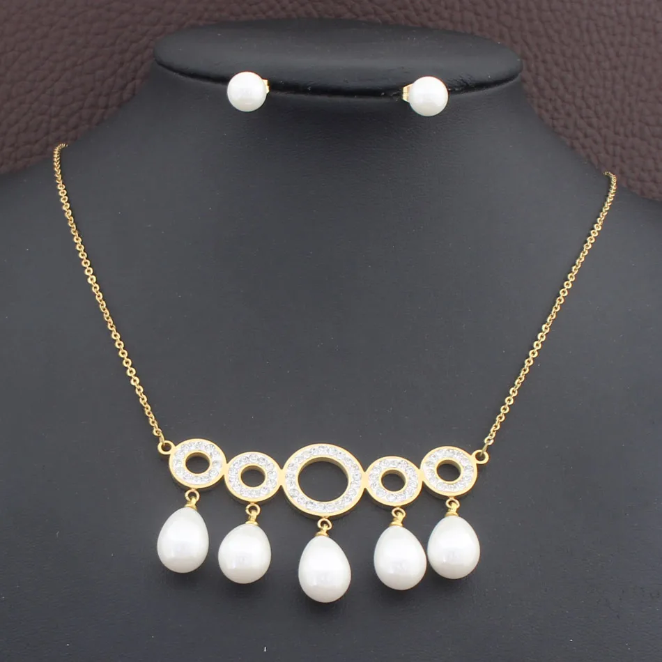 Новейшие Модные ювелирные изделия из нержавеющей стали золотого цвета круглые