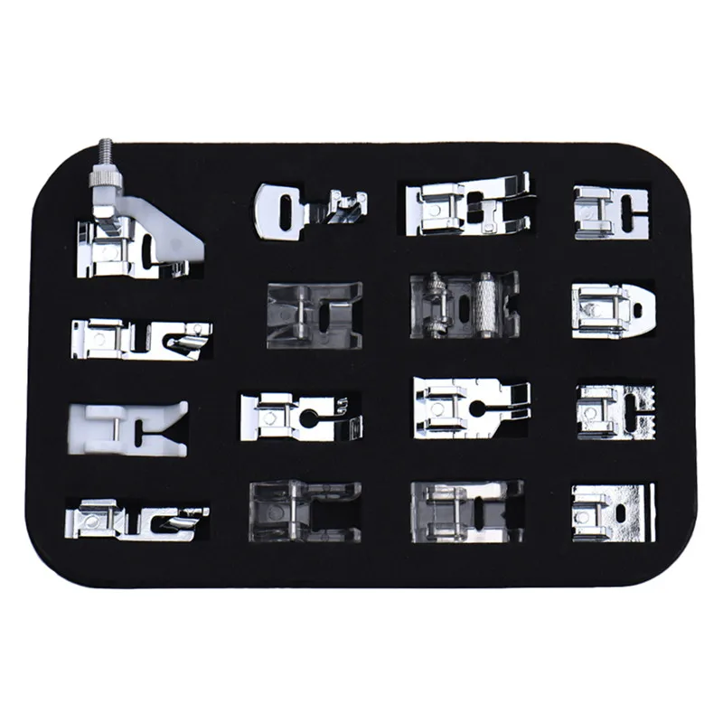 16Pcs Domestic Sewing Machine Presser Foot Feet Kit Set Hem Spare Parts Accessories With Box For Brother Singer Janom |