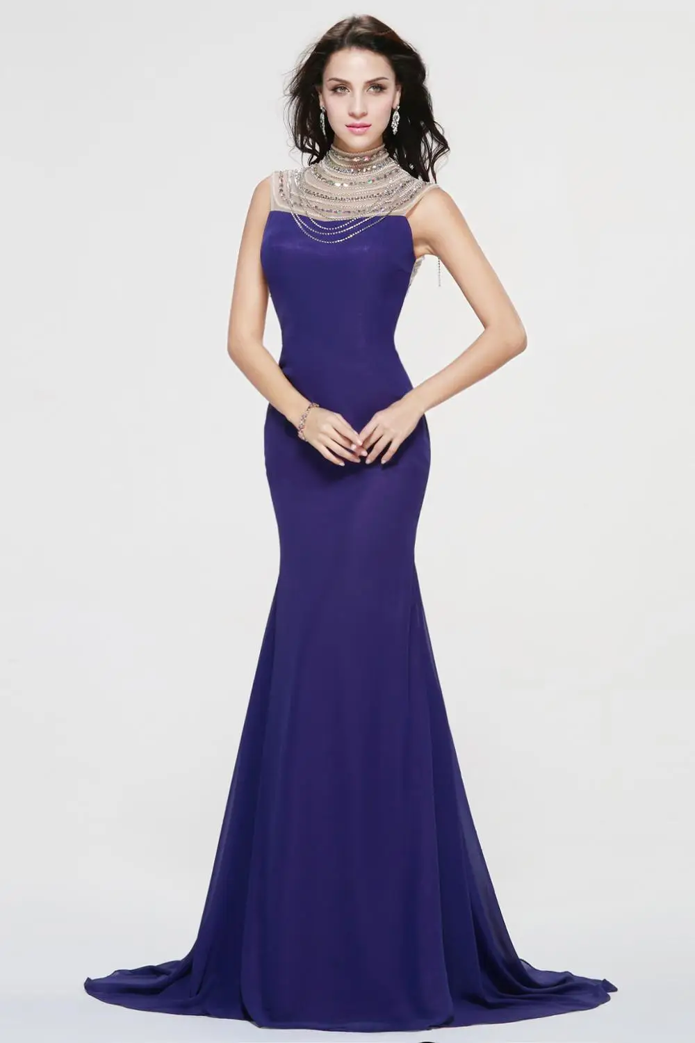 Красота Эмили длинные бархатные платья для выпускного вечера вечерние с бисером