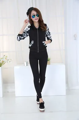 Retro pattern was thin sleeve casual fashion jacket baseball uniform jacket263 | Женская одежда