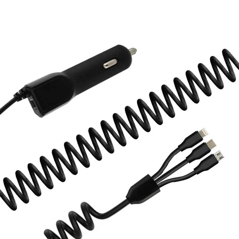 Универсальное автомобильное зарядное устройство с USB кабелем 3 в 1|Кабели