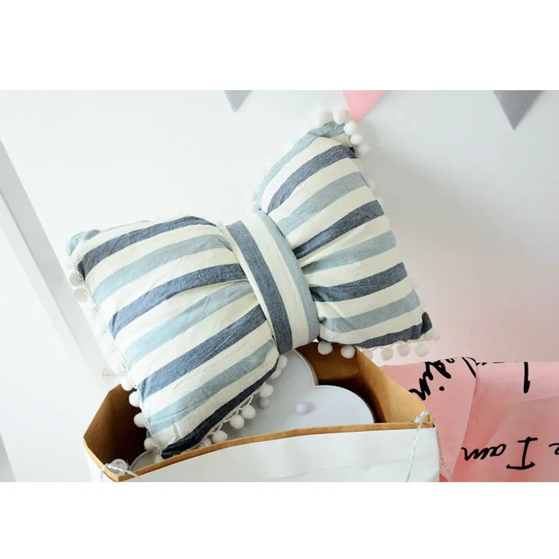 Девушка сердце красочный плед полосатый лук-узел волосы мяч Кружево Наволочки 100%