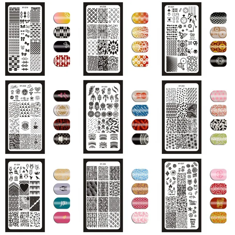 Gear Clock Keys Stamping Templates 1pcs Nail Stencils Nails Art Stamp Templates Plates for Gel Nail Polish Manicure Image Plates