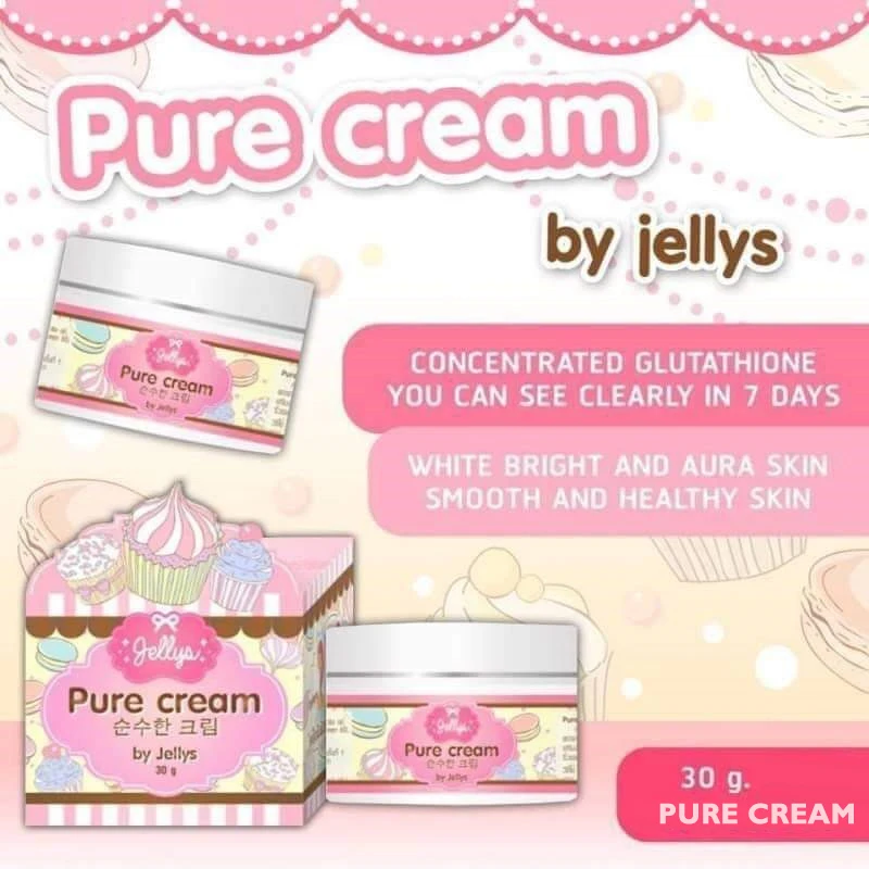 100% Jellys Pure Cream отбеливающий крем белый яркий и аура кожа гладкий здоровый для лица