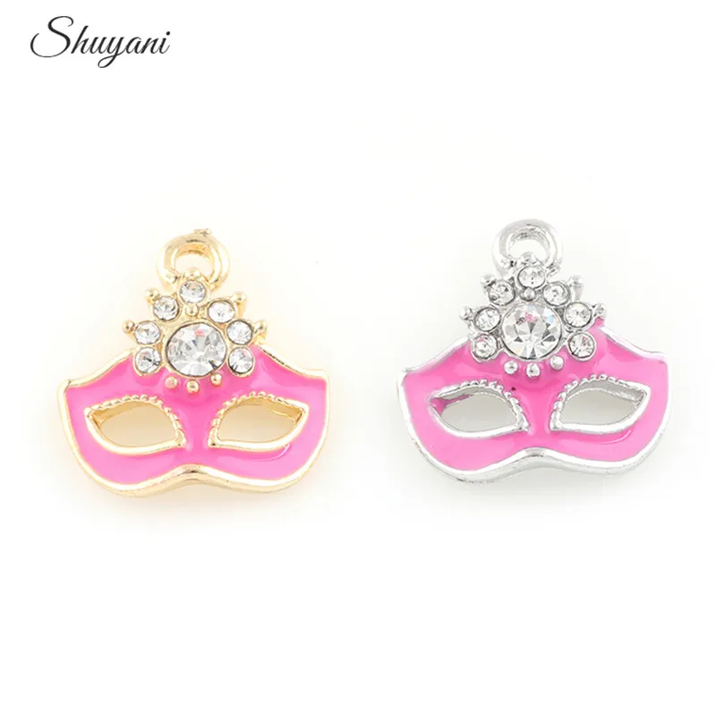 20 шт./лот новинка эмалированная маска подвеска Женское Ожерелье изготовление