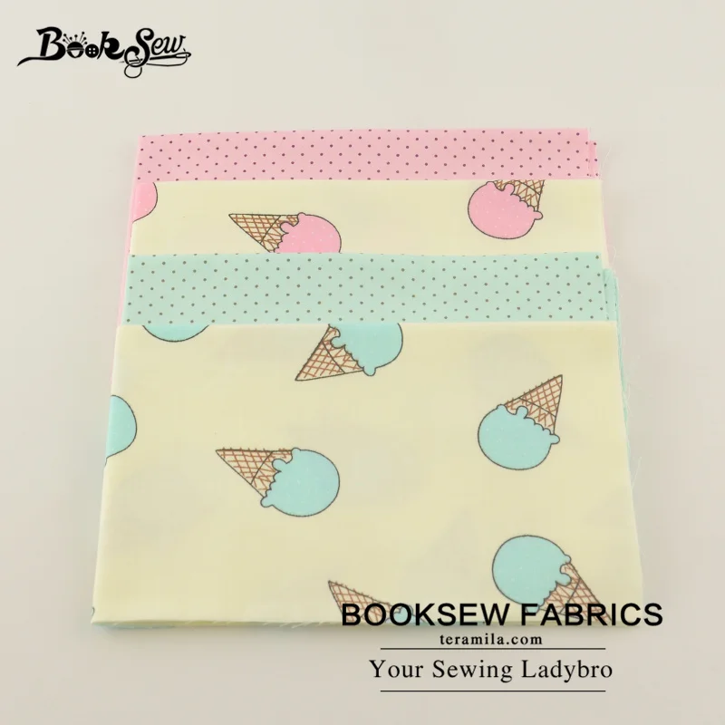 Booksew 4 шт./лот 100% хлопчатобумажная саржевая ткань стеганая милый дизайн