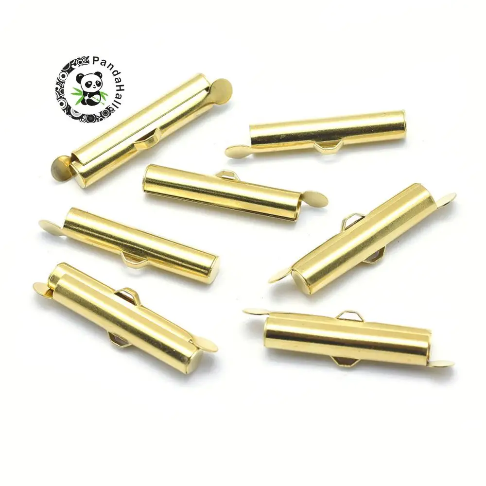 

100pcs Slider End Clasp Cord Ends Tubes Terminators for Ball Chain Jewelry DIY Making Accessories, Lead Free & Cadmium Free