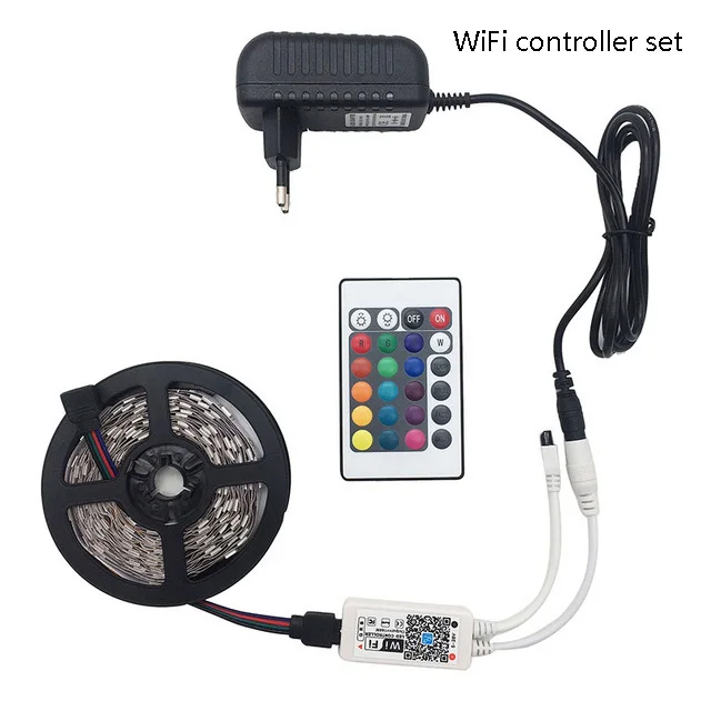 wifi control 15 м 10 м 5 м 5050 RGB светодиодный светильник водонепроницаемый гибкий барный светильник беспроводной сенсорный пульт дистанционного управления DC 12 В AC110/220 В адаптер питания - Испускаемый цвет: wifi control