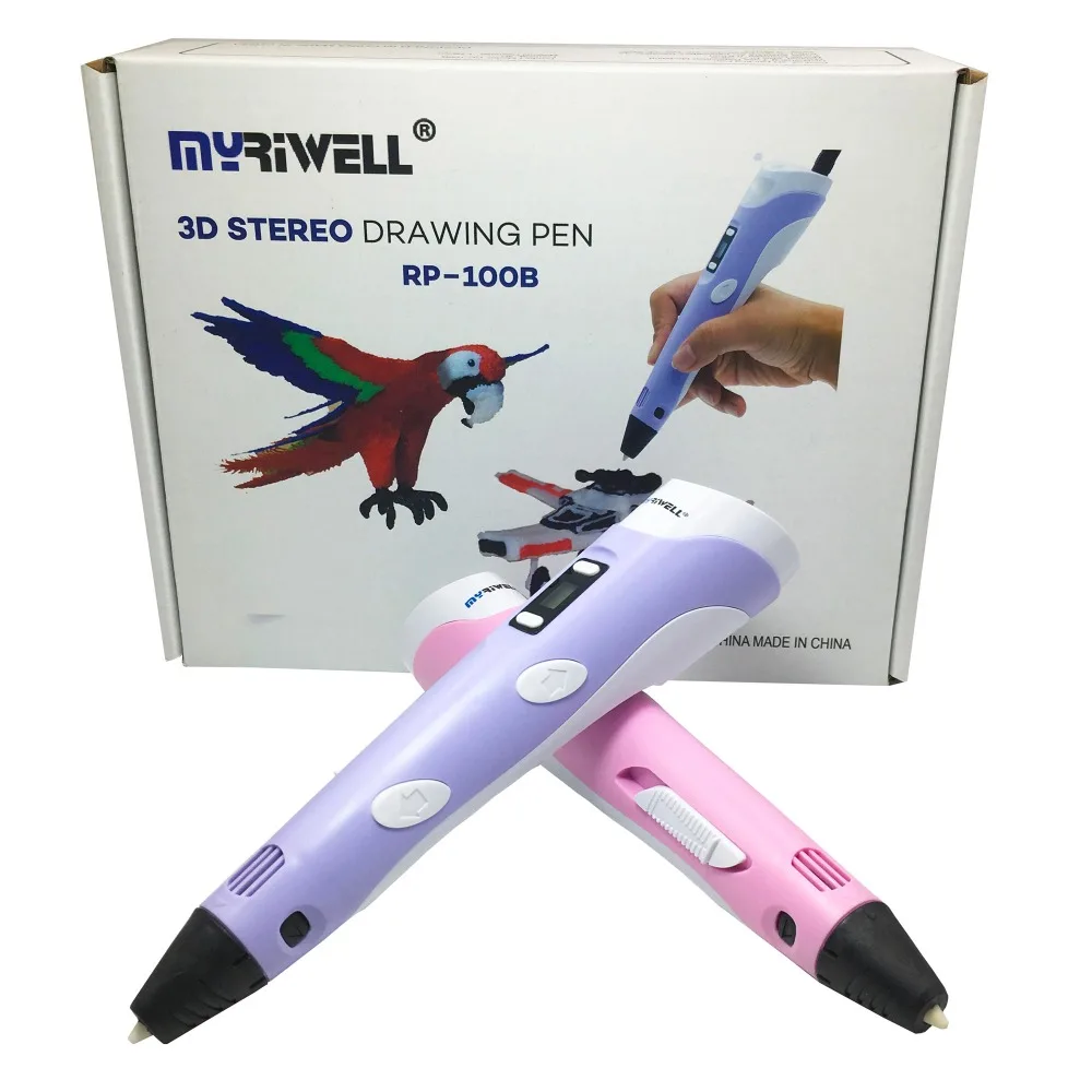 3D Ручка myriwell 2-го поколения RP-100B ЖК-экран 100 м/200 м 1,75 мм pla нити для детей diy 3d печать Ручка Рождественский подарок