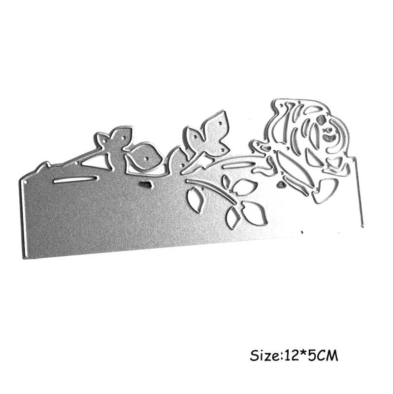 Роза Листья границы металла резки декоративные Скрапбукинг сталь ремесло