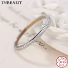 Женское прозрачное кольцо с цирконом INBEAUT, модное милое коктейльное кольцо из стерлингового серебра 925 пробы, свадебный подарок, модные ювелирные украшения
