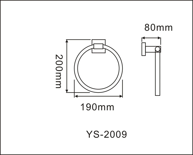 Матовый 304 из нержавеющей стали для ванной полотенца кольца- YS-2009