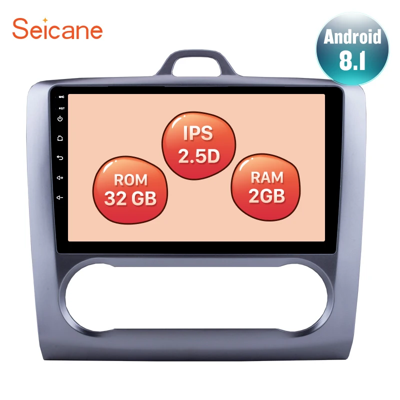 Высокая версия ОЗУ 2 Гб ПЗУ 32 2.5D IPS экран Android 8 1 для 2004 2005 2006 2011 Ford Focus Exi AT 9 дюймов
