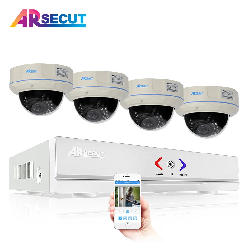 4CH безопасности Системы 1080N AHD HDMI DVR 720 P 1800TVL Водонепроницаемый ИК-наружного