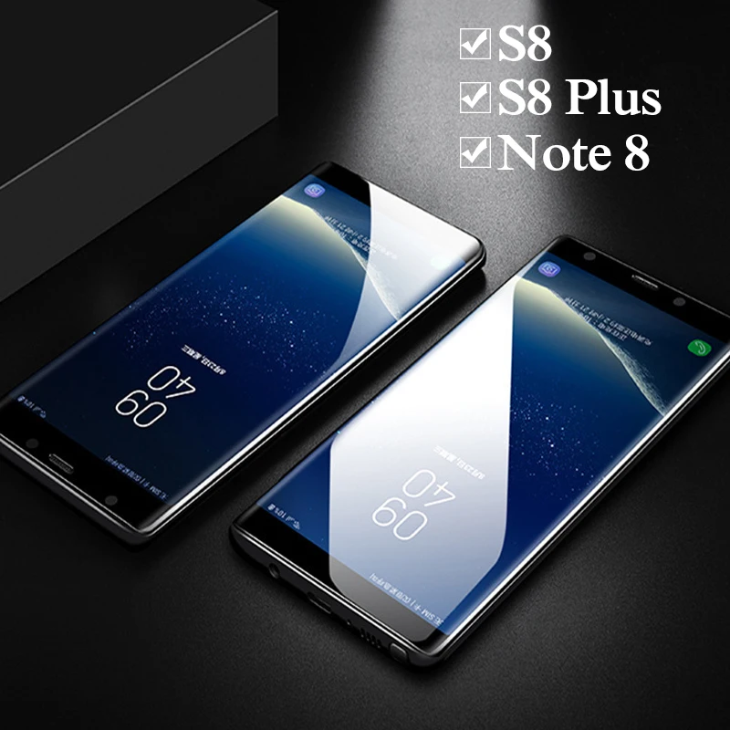 Защитное стекло для samsung s8 plus note 8 закаленное 3d изогнутое 8s 8note note8 полное покрытие