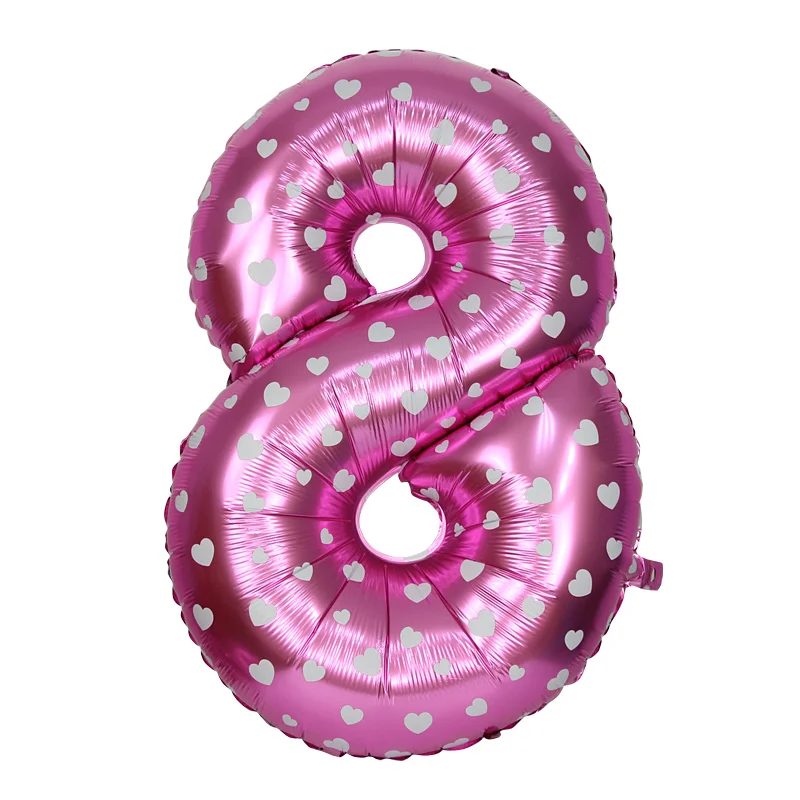 pink 8 Большой 40 дюймов розовый/синий Сердце Звезда точка цифровой фольги шары 1th День рождения украшения шары гигантское количество шары Бало - Цвет: pink 8