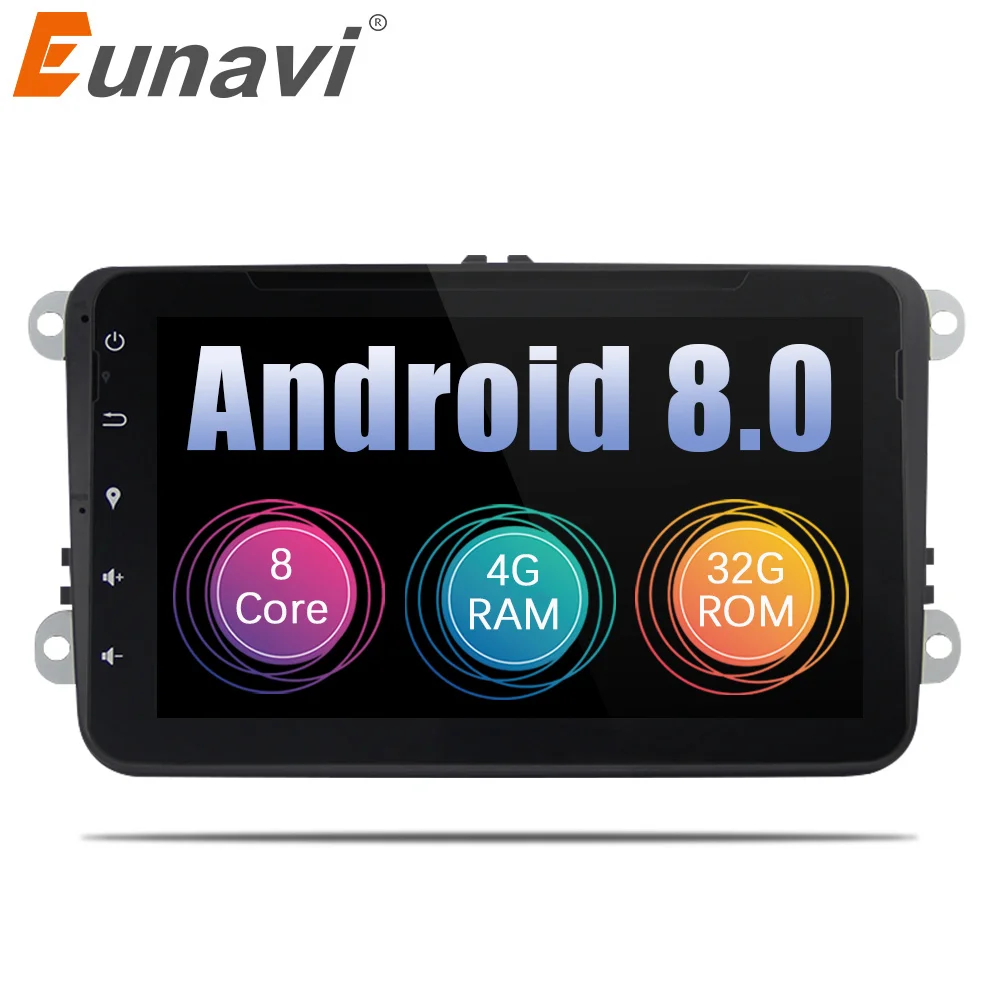 Eunavi 2 din 8 ''Android 0 Octa Core автомобильный DVD плеер с gps навигатором для VW Golf MK6 5 поло