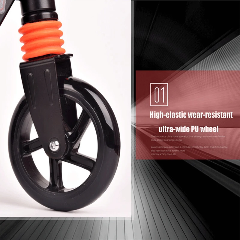 Детский Двухколесный самокат цельноалюминиевый большой складной