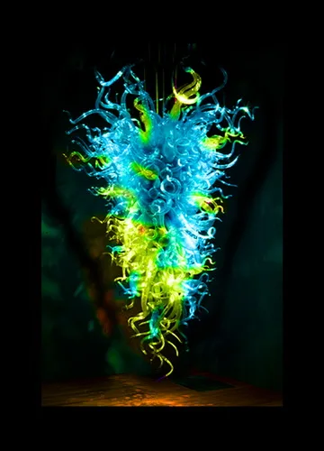 

Modern Chandelier Lighting Home Lamps Luxury Hand Blown Colored Glass Chain Chandelier