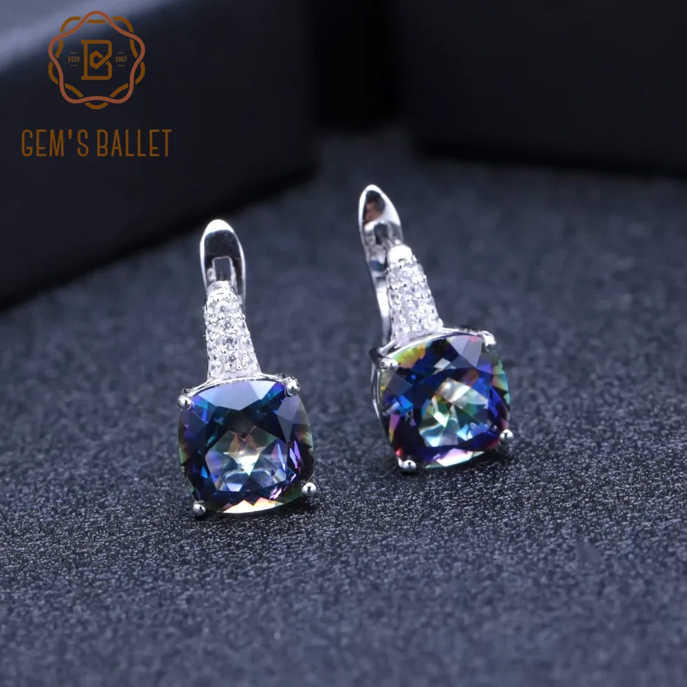 Женские Балетные Серьги пусеты geme's Серебряные с драгоценными камнями 7