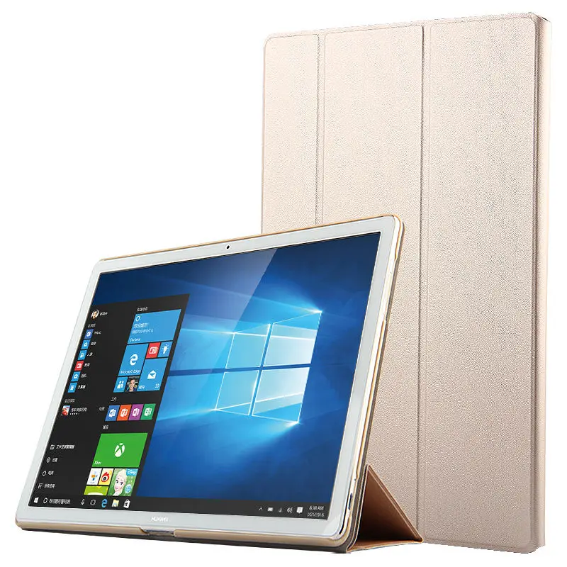 Чехол для huawei MateBook Smart cover 12 дюймов из искусственной кожи защитный планшетный ПК для huawei MateBook HZ-W09 HZ-W19 HZ-W29 PUProtector - Цвет: Golden