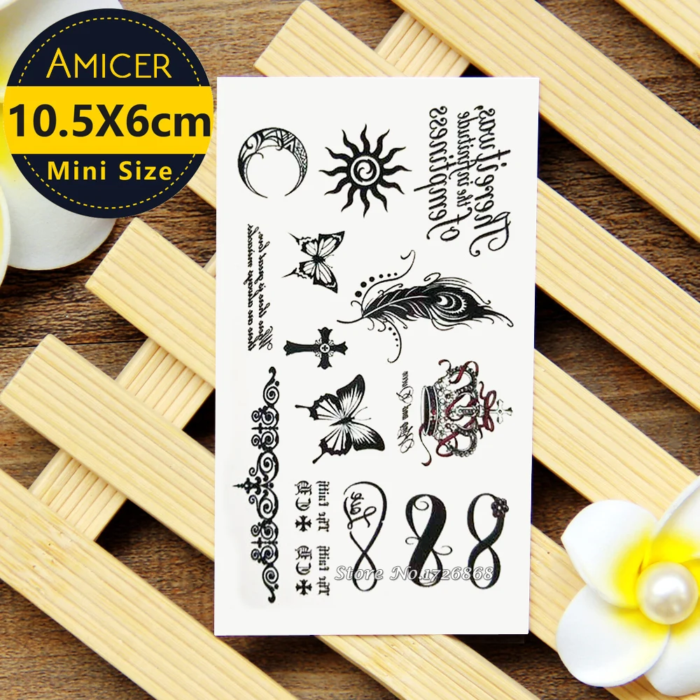 

Waterproof Temporary Tattoo Sticker 10.5*6 cm Feather Tattoo Water Transfer Fake Tattoo Flash Tattoos For Men Women #070