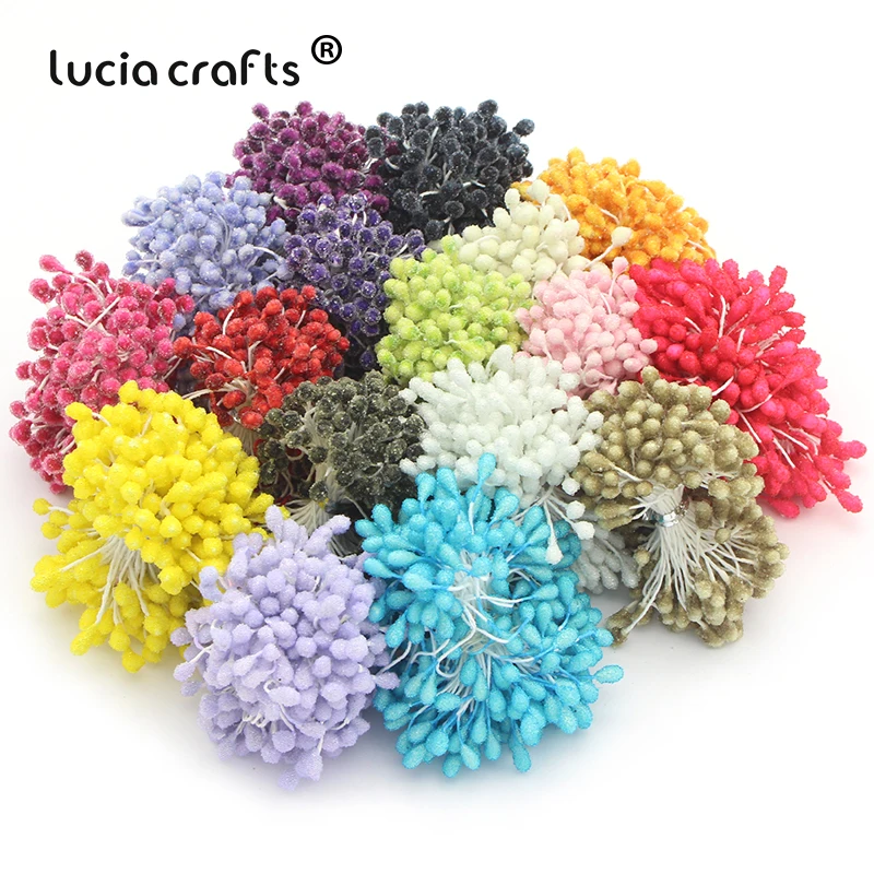 Lucia crafts 5 мм разноцветные варианты стеклянные цветочные тычинки для цветов украшения торта diy пестик тычинка 70 шт./лот D0601