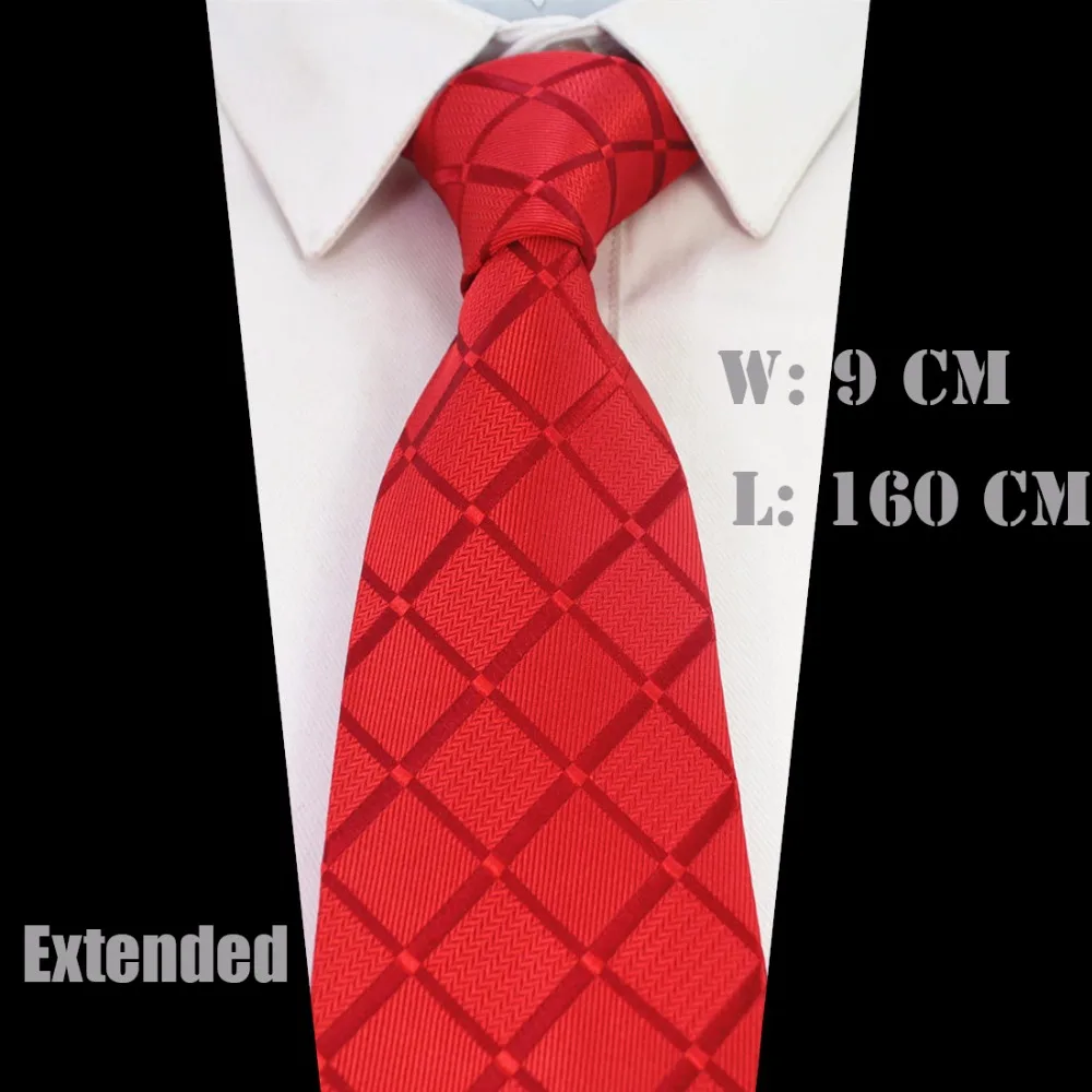 GUSLESON Новый галстук в клетку для мужчин очень длинный размер 160 см * 9 Галстук