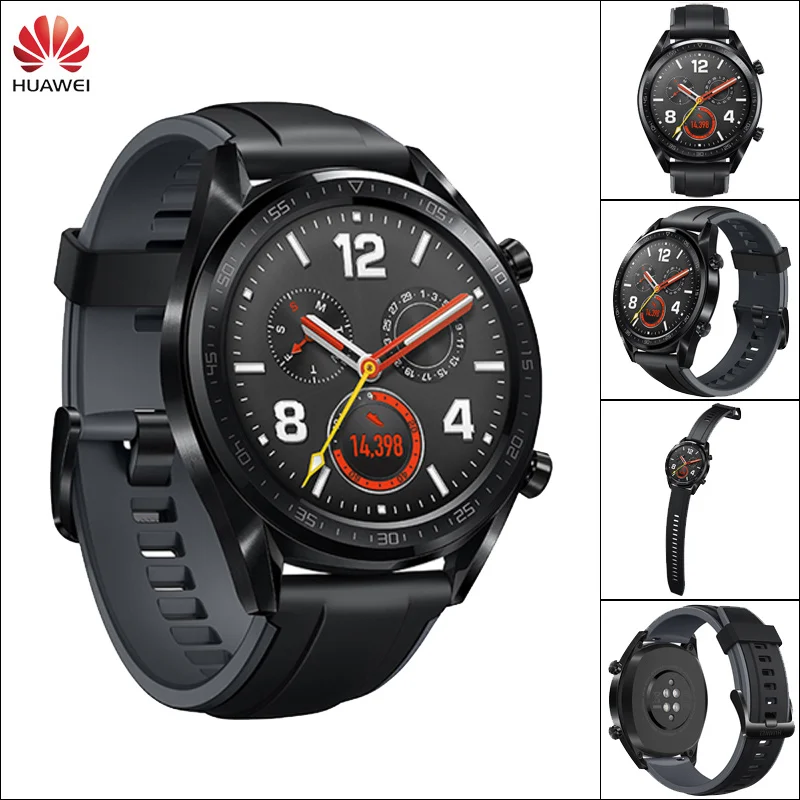 Sport Black Huawei Watch GT Смарт часы Поддержка gps NFC 14 дней Срок службы батареи 5 атм водонепроницаемый телефонный Звонок трекер сердечного ритма для Android iOS - Цвет: Sport Black
