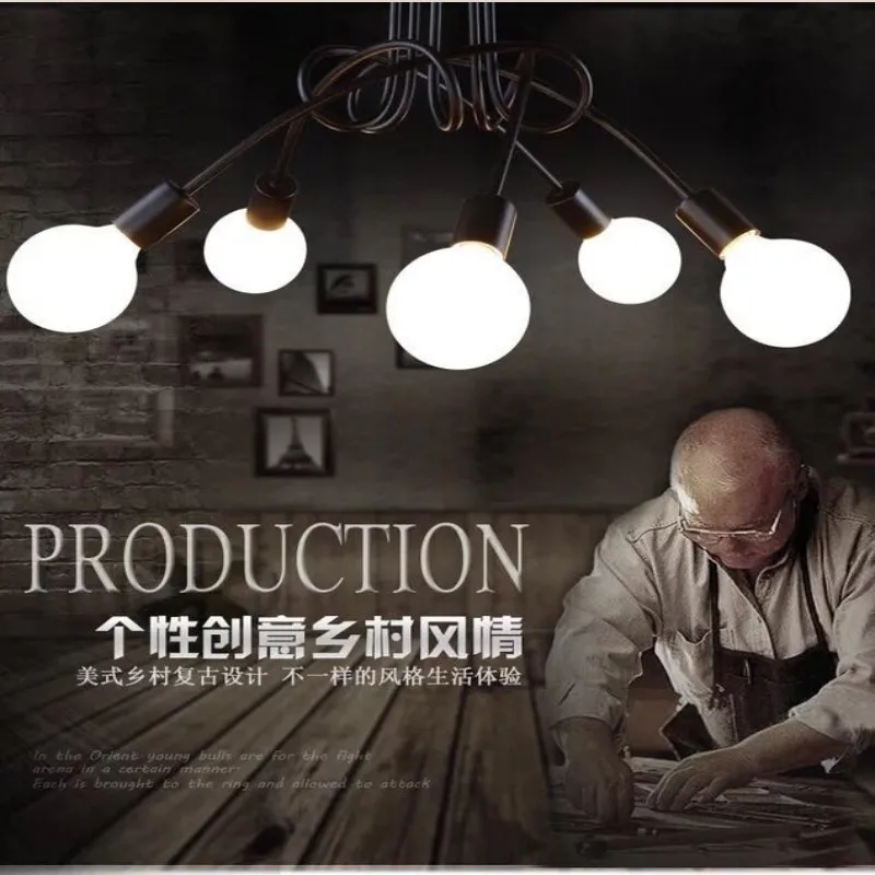 Подвесной светильник с светодиодный E27 Железный искусства Торнадо потолочный