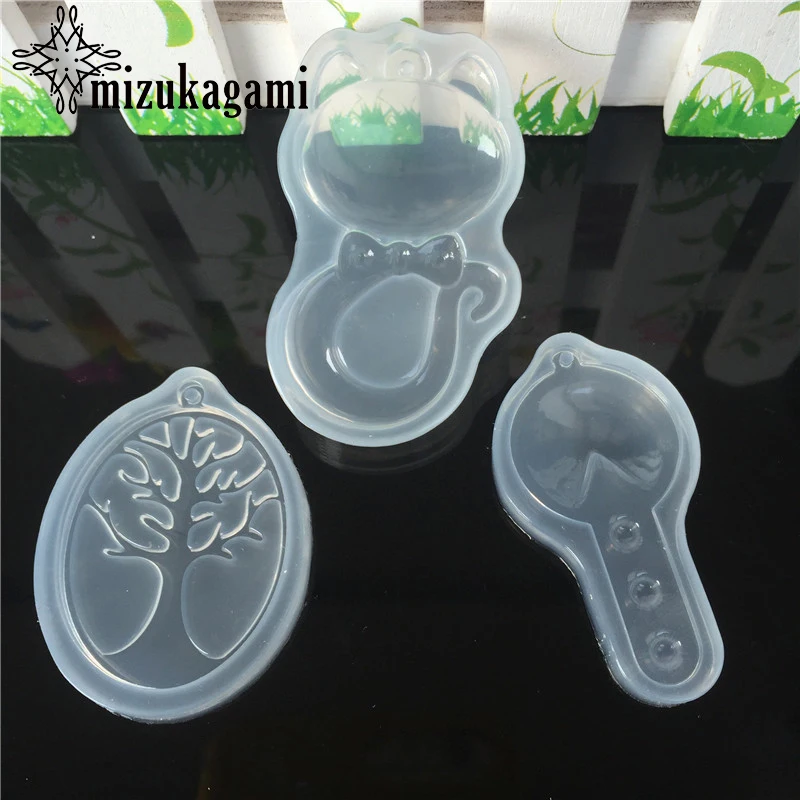 

1pcs UV Resin Jewelry Liquid Silicone Mold Cat Life Tree Resin Charms Pendant Molds For DIY Intersperse Decorate Making Jewelry
