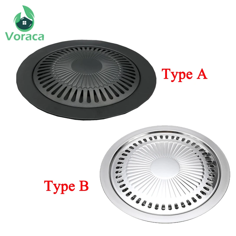 2 типа Грили для барбекю круглая сковорода антипригарная Корейская решетка на